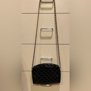 Jennifer Moore Patent bag gold woven strap